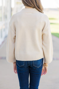 Girls: The Madison Taupe Floral Sweater