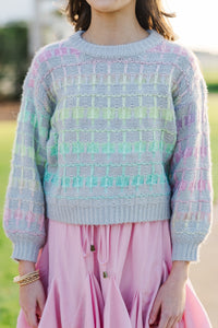 Girls: Look At You Gray Multicolor Sweater