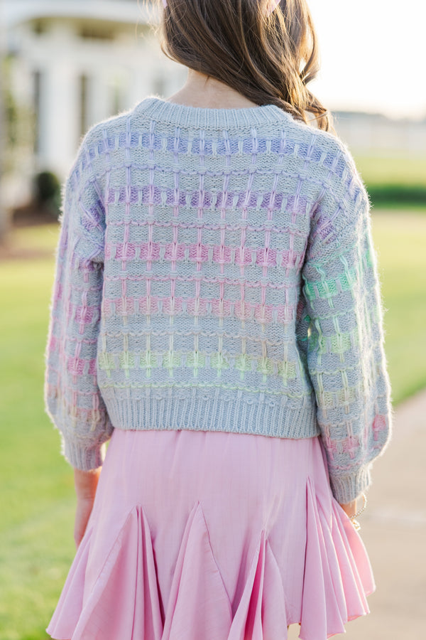 Girls: Look At You Gray Multicolor Sweater