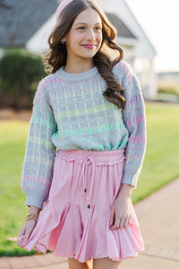 Girls: Look At You Gray Multicolor Sweater