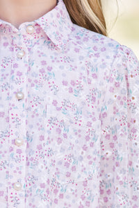 Girls: Share Your Story Blush Pink Eyelet Shirt Dress