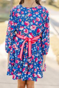 Girls: Stay Close Blue Floral Dress