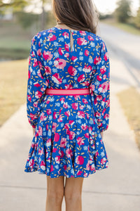 Girls: Stay Close Blue Floral Dress