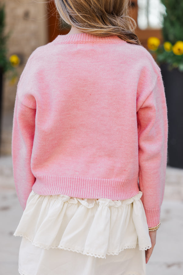 Girls: With Love Pink Heart Sweater