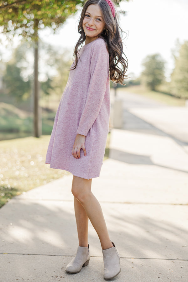 Girls: Make It Count Pink Sweater Dress