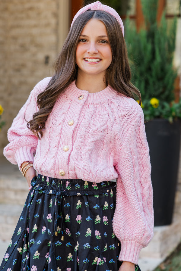 Girls: The Alex Blush Pink Cardigan