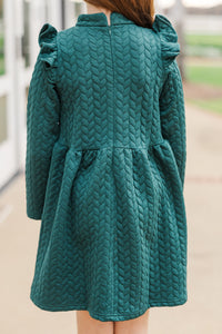 Girls: The Clara Emerald Green Textured Dress