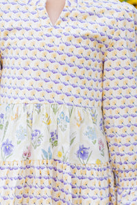 Girls: In Your Happy Place Yellow Mixed Print Dress