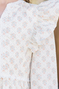 Girls: At This Time Cream Medallion Cotton L/S Babydoll Dress