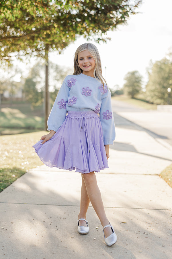 Girls: Look Your Way Lavender Purple Ruffled Skort