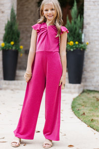 Girls: The Ivey Fuchsia Pink Jumpsuit