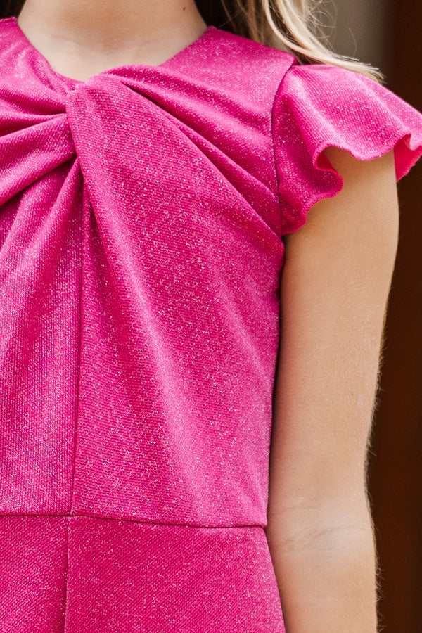 Girls: The Ivey Fuchsia Pink Jumpsuit