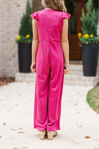 Girls: The Ivey Fuchsia Pink Jumpsuit