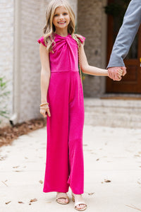 Girls: The Ivey Fuchsia Pink Jumpsuit