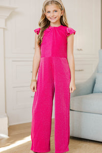 Girls: The Ivey Fuchsia Pink Jumpsuit