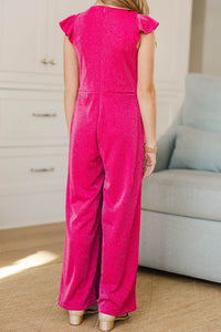 Girls: The Ivey Fuchsia Pink Jumpsuit