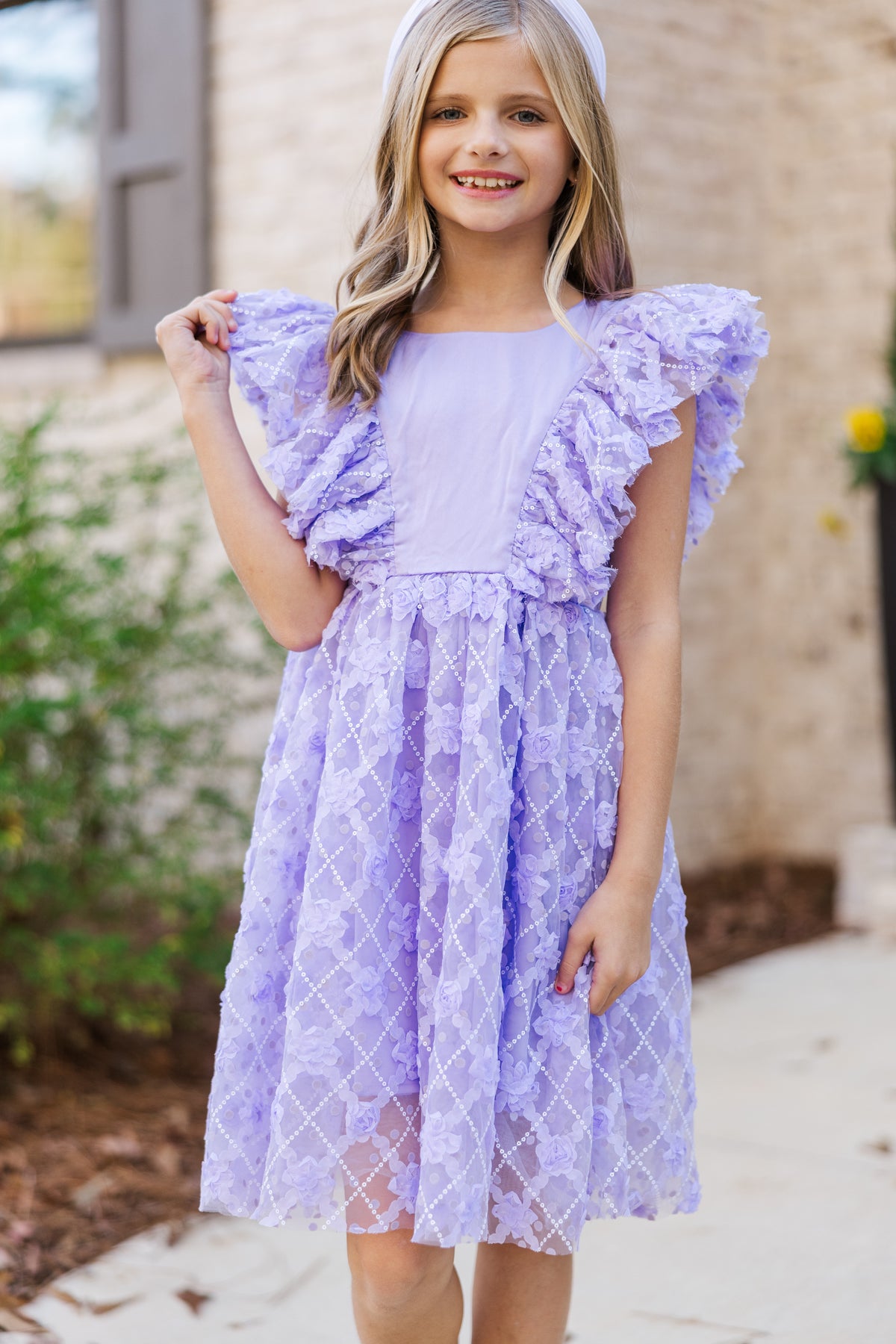 girls purple dress Girls: The Lauren Lavender Tulle – Shop the Mint Size:Cup A Your girl will look Elegant Golden Princess Party Pale Blue wedding dress