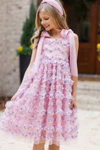 Girls: The Gracie Pink Floral Tulle Dress