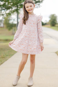 Girls: Make My Day Red Medallion L/S Babydoll Dress