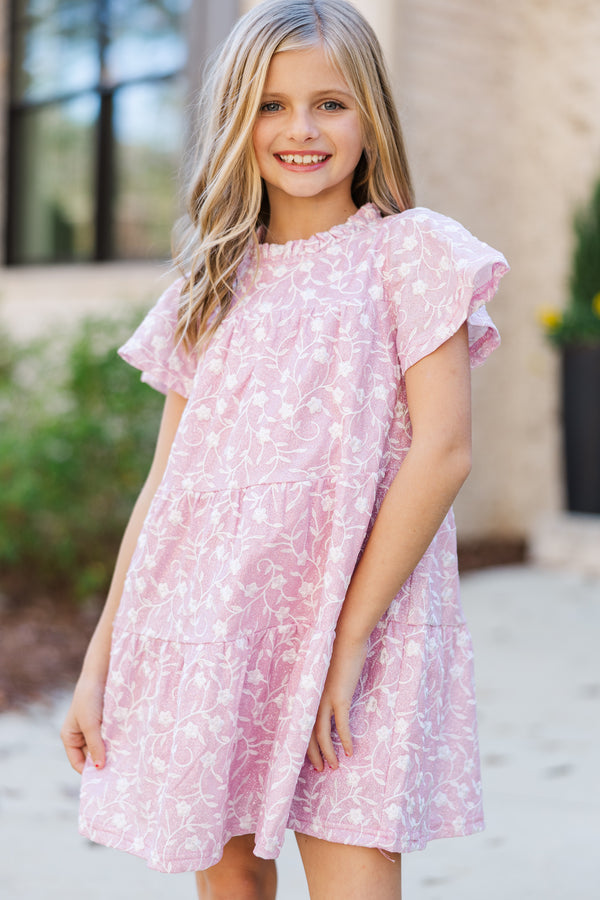 Girls: The Skylar Pink Floral Dress