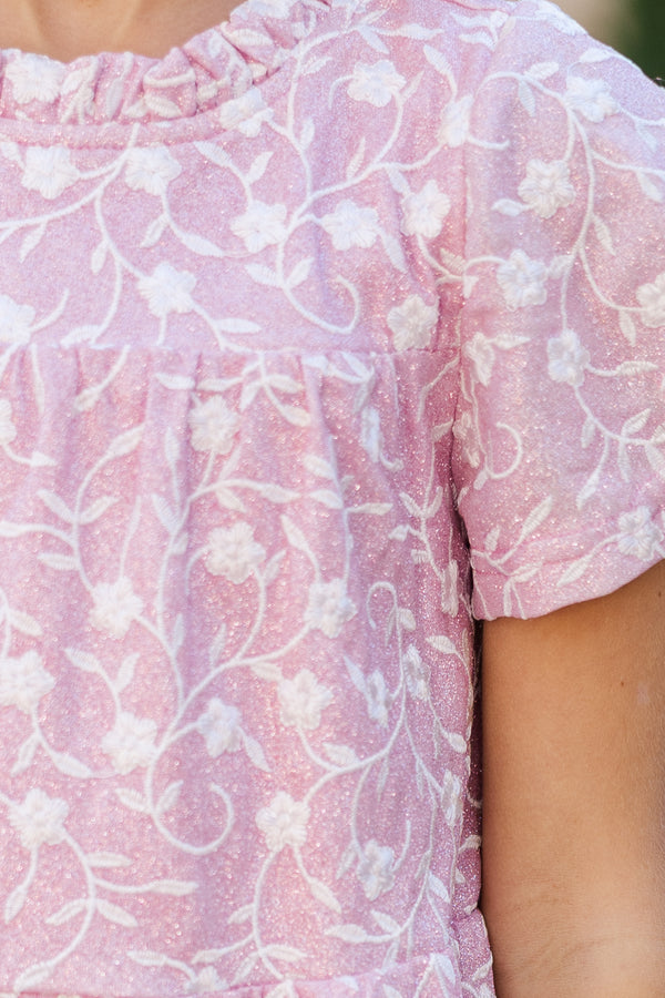 Girls: The Skylar Pink Floral Dress