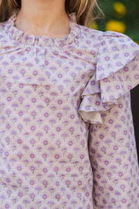 Girls: The Josie Lavender Medallion Blouse