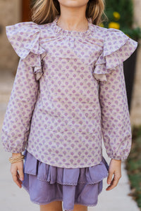 Girls: The Josie Lavender Medallion Blouse
