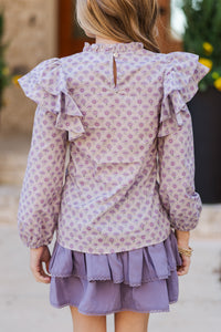 Girls: The Josie Lavender Medallion Blouse