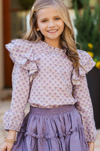 Girls: The Josie Lavender Medallion Blouse