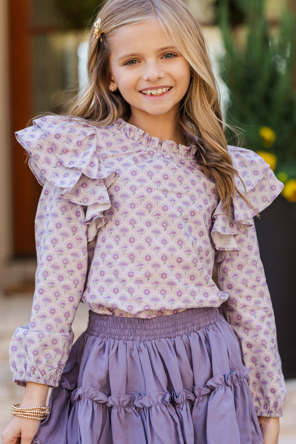 Girls: The Josie Lavender Medallion Blouse