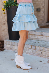 Girls: Take The Leap Light Blue Skort