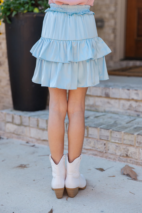 Girls: Take The Leap Light Blue Skort