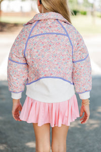 Girls: Always Direct Pink Ditsy Floral Quilted Pullover