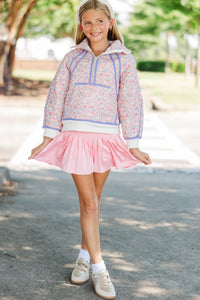 Girls: Always Direct Pink Ditsy Floral Quilted Pullover