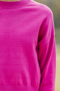 Girls: The Leah Fuchsia Pink Sweater