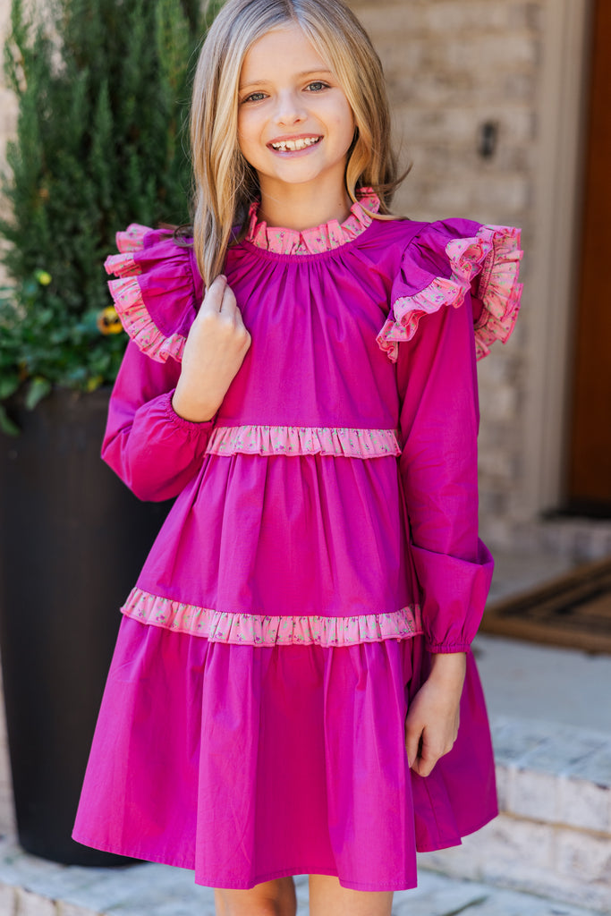 Girls: The Nora Magenta Purple Babydoll Dress – Shop the Mint