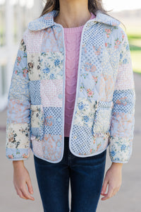 Girls: The Olivia Blue Quilted Jacket