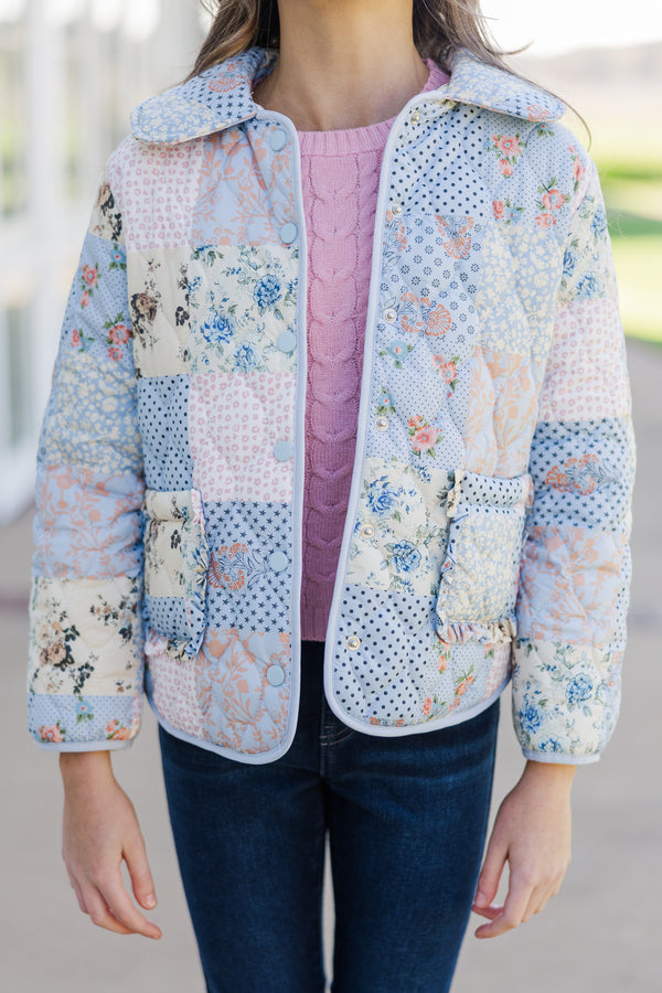 Girls: The Olivia Blue Quilted Jacket