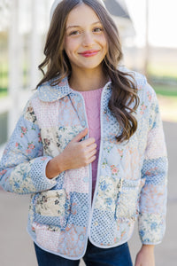 Girls: The Olivia Blue Quilted Jacket