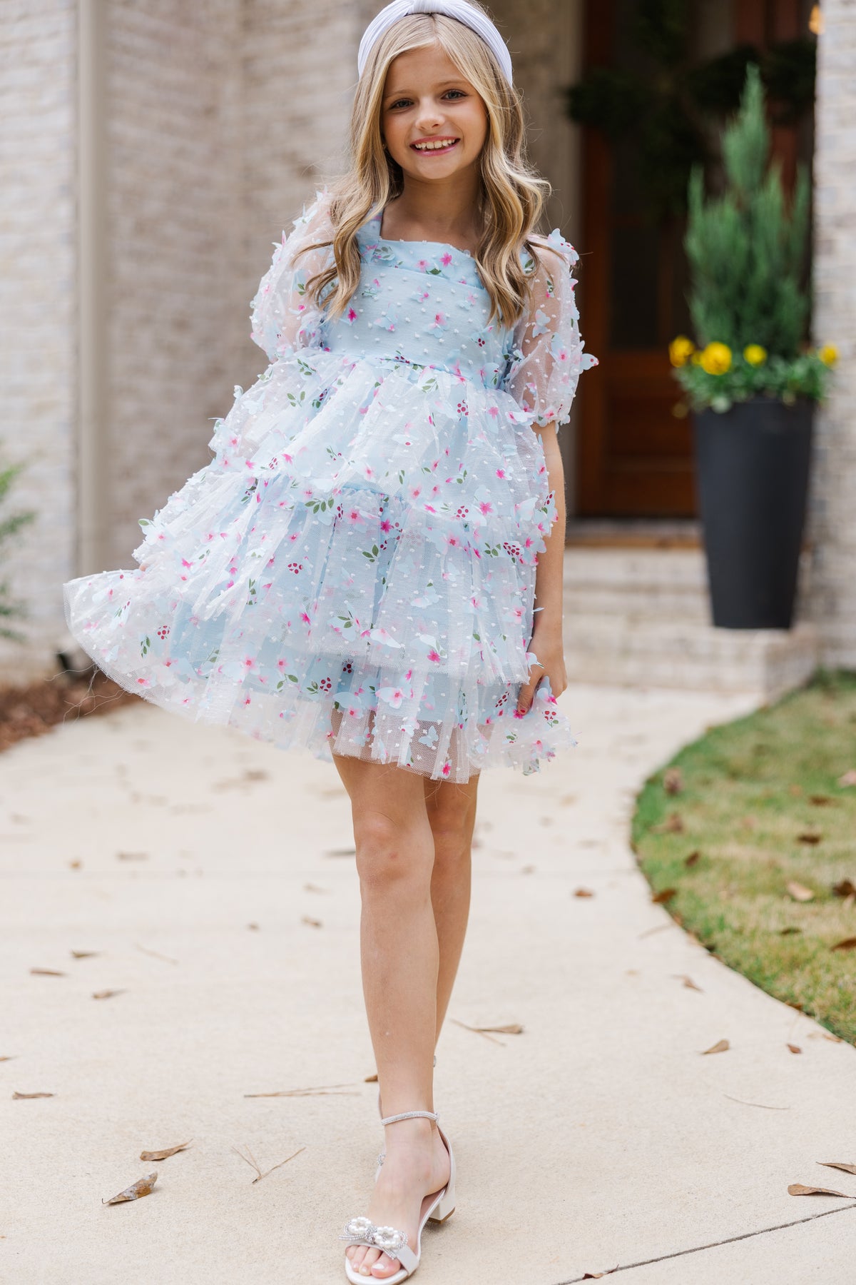Girls: The Scarlett Blue Butterfly Dress – Shop the Mint