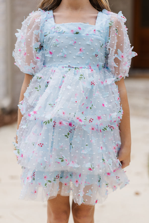 Girls: The Scarlett Blue Butterfly Dress