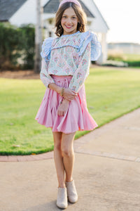 Girls: Full Of Love Orange Medallion L/S Blouse