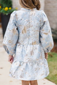 Girls: Always On My Mind Light Blue Floral Dress