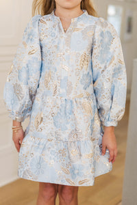 Girls: Always On My Mind Light Blue Floral Dress