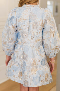 Girls: Always On My Mind Light Blue Floral Dress