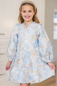 Girls: Always On My Mind Light Blue Floral Dress