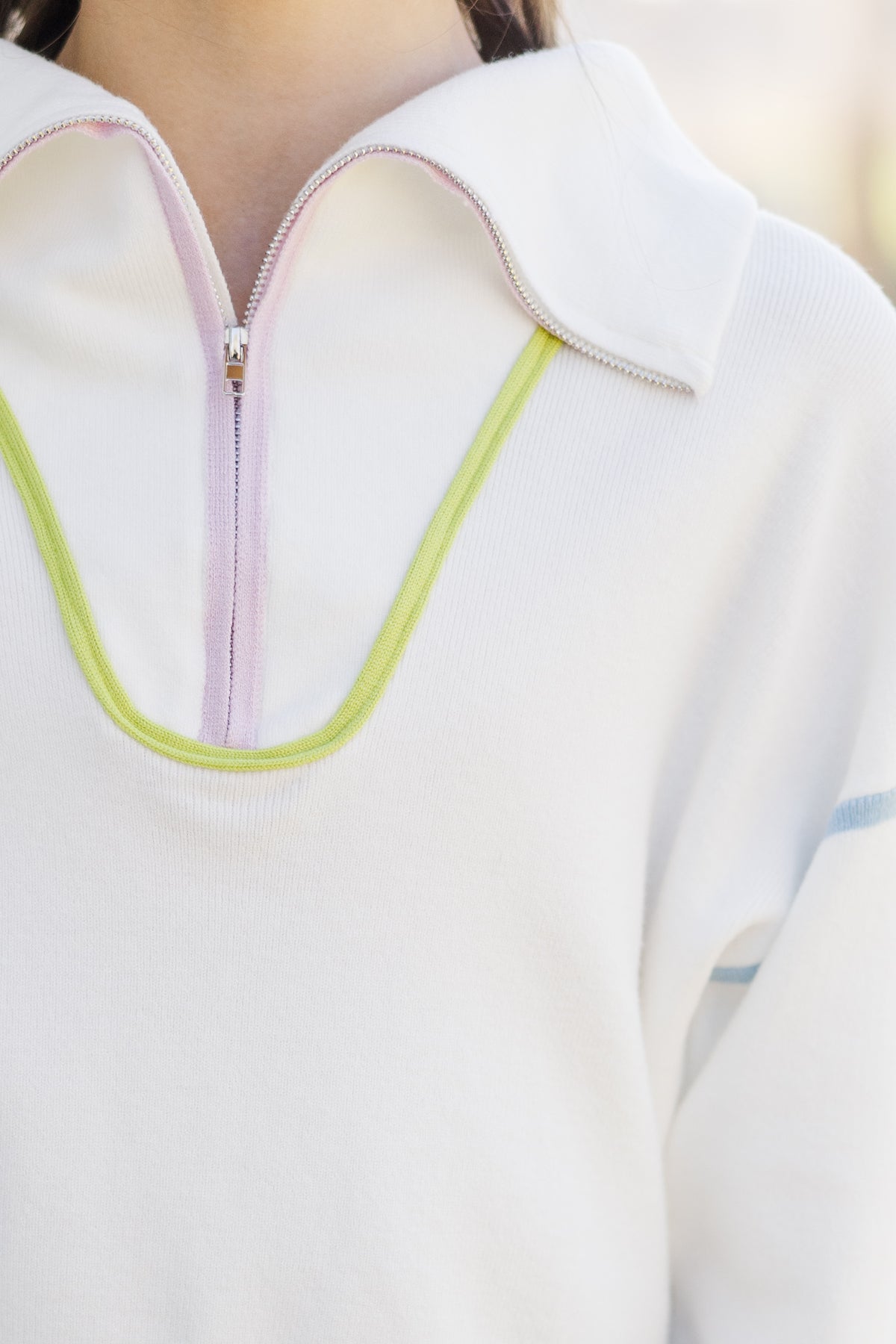Girls: The Brooke White Colorblock Sweater – Shop the Mint