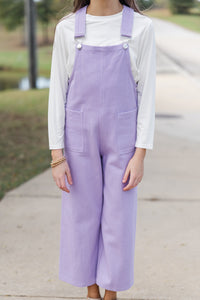 Girls: Have A Little Fun Lavender Purple Overalls