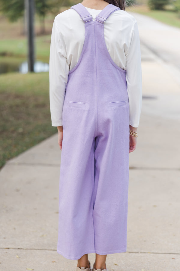 Girls: Have A Little Fun Lavender Purple Overalls