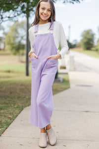 Girls: Have A Little Fun Lavender Purple Overalls